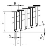 Cuie pentru carton asfaltat tip B-IX 3,05X25MM